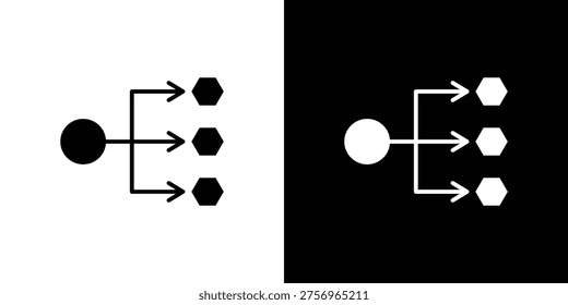 Load balancer icon flat design. Modern style in black color.