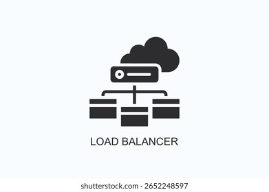 Ilustração De Vetor Isolado De Logotipo Ou Ícone Do Balanceador De Carga