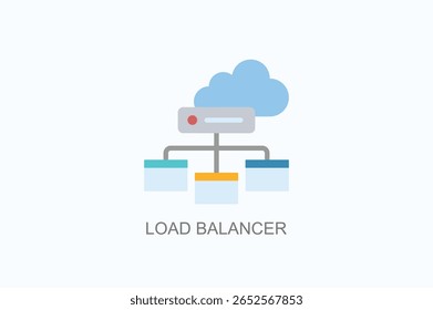Icono Del Equilibrador De Carga O Ilustración vectorial Aislada Del Logotipo