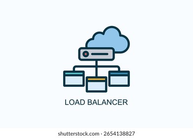 Icono Del Equilibrador De Carga O Ilustración vectorial Aislada Del Logotipo