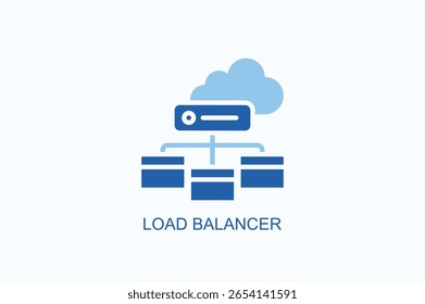 Icono Del Equilibrador De Carga O Ilustración vectorial Aislada Del Logotipo