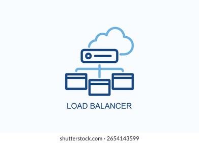 Icono Del Equilibrador De Carga O Ilustración vectorial Aislada Del Logotipo