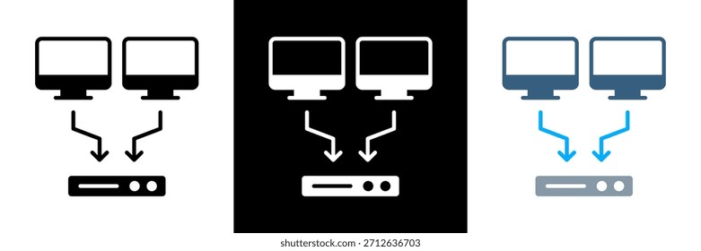 Conjunto de iconos de equilibrador de carga Ilustración vectorial de glifos