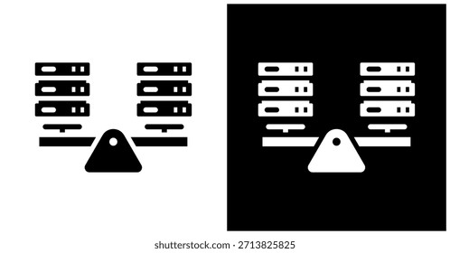 Icono Del Equilibrador De Carga Fijado En Fondo Blanco Y Negro