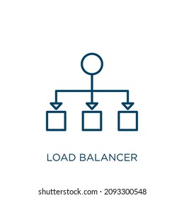 icono de equilibrio de carga. Icono de contorno de equilibrador de carga lineal delgado aislado en fondo blanco. Signo de equilibrio de carga vectorial de línea, símbolo para web y móvil