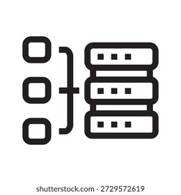 load balancing black line icon. Vector isolated element. Minimal clean icons for apps and websites.
