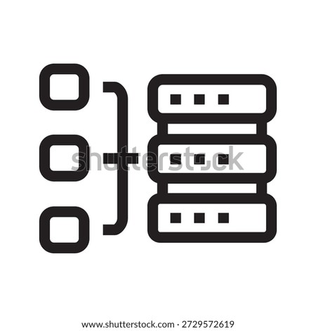 load balancing black line icon. Vector isolated element. Minimal clean icons for apps and websites.