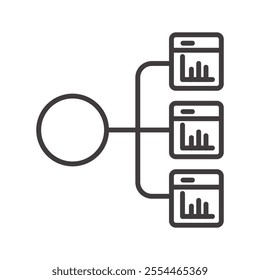 Load Balancing thin liner icon vector.