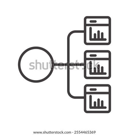 Load Balancing thin liner icon vector.