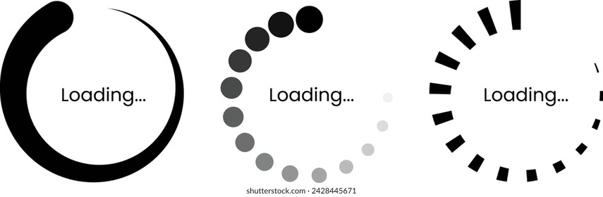 Load bar collection. loading icons on white background.