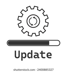 Load bar icon. Dawnloading set flat background vector ilustration.