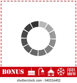 Load bar icon flat. Simple vector symbol and bonus icon