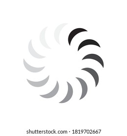 Load bar for mobile apps. Radial load, update or download diagram icon of progress bar, minimal flat design.