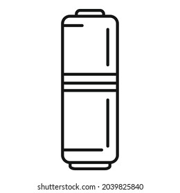 Load battery icon outline vector. Full energy. Cell power