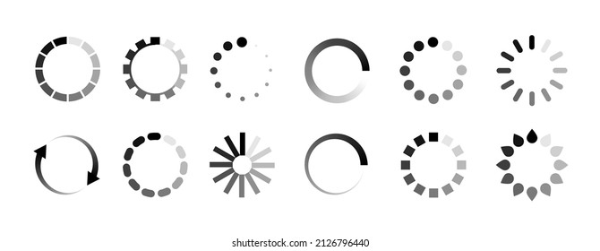Load buffer icon circle. Buffer preloader symbol upload page. Download icon symbol loader vector sign