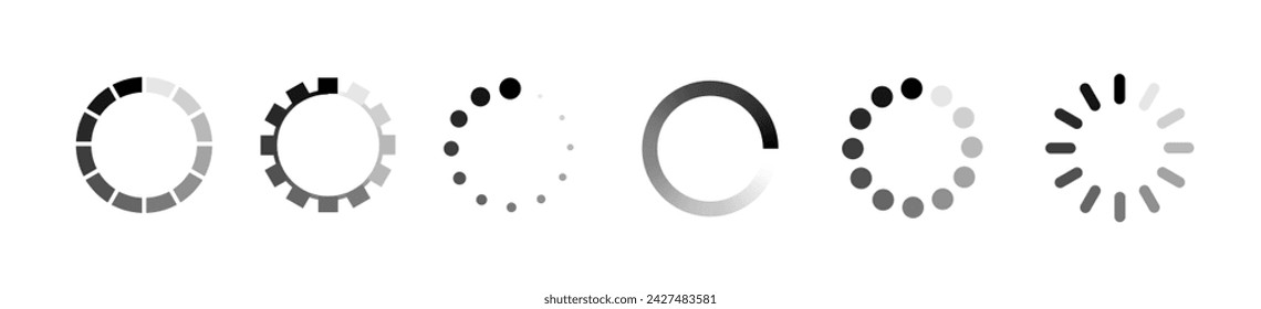 Load buffer icon circle. Buffer preloader symbol upload page. Download icon symbol loader vector sign