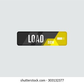 Laden der Taste, futuristisches Hightech-UI-Design. Website, Symbol für mobile Anwendungen, Online-Design, Business, gui oder i