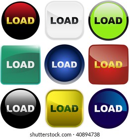 Load buttons. Vector set.