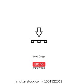 Load Cargo Icon. Ecommerce Isolated On White Background. With Line Style. Packing Icon. EPS10 - Vector