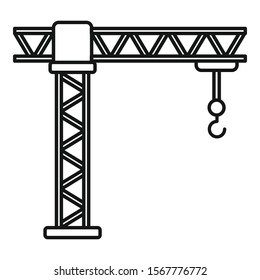 Load crane icon. Outline load crane vector icon for web design isolated on white background
