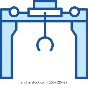 Load crane, industrial road, machine Vector Icon Illustration