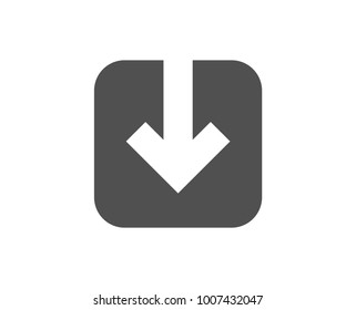 Load document simple icon. Download arrowhead symbol. Direction or pointer sign. Quality design elements. Classic style. Vector