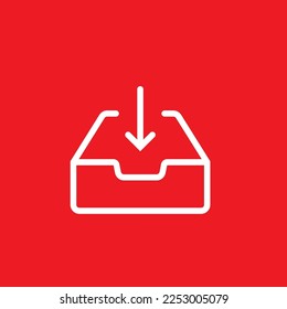 Load drawer line icon. Graphic resource template, vector illustration.