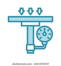 Carregar mini ilustração ícone de cor de tom duplo do medidor, uso para engenharia civil, indústria, construção, UI, kit UX, desenvolvimento de aplicativo e web, digital ou impressão.