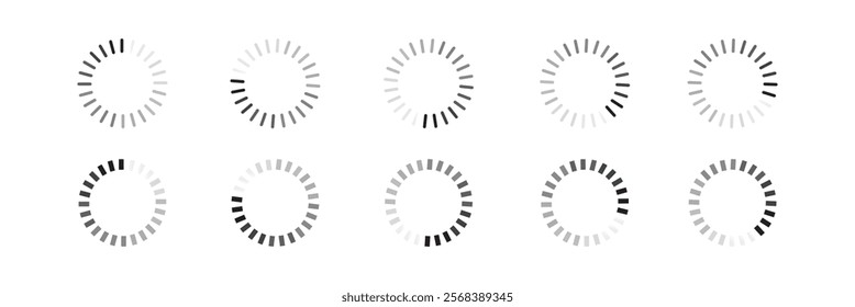 Load icon. Circle website buffer loader or preloader. Vector donload or upload status icon