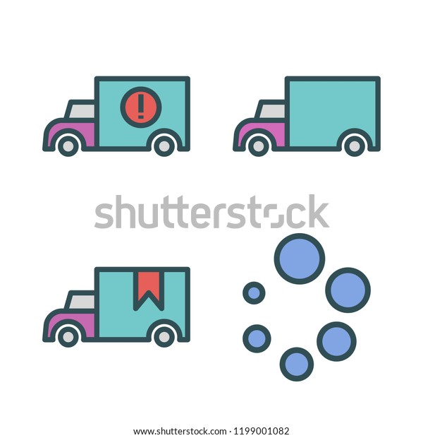 load icon set. vector set about loading and cargo\
truck icons set.