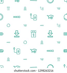 load icons pattern seamless white background. Included editable outline battery, washing machine on sale, loading, download, wheelbarrow icons. load icons for web and mobile.