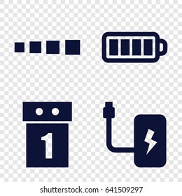 Load icons set. set of 4 load filled icons such as baterry, battery, washing machine on sale