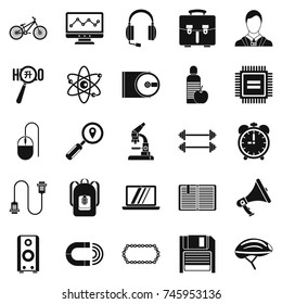 Load icons set. Simple set of 25 load vector icons for web isolated on white background