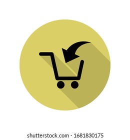 load into a cart long shadow icon. Simple glyph, flat vector of web icons for ui and ux, website or mobile application