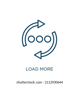 load more icon. Thin linear load more outline icon isolated on white background. Line vector load more sign, symbol for web and mobile