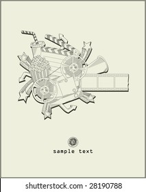 load the movie - vector - line drawing