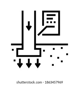 cargar en el vector de icono de línea de columna. carga en el signo de columna. símbolo de contorno aislado ilustración negra