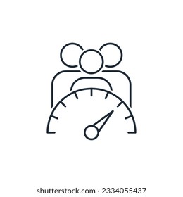 Load on staff. Workload management. Vector linear icon isolated on white background.