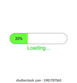 Load progress bar icon 20% isolated on white background