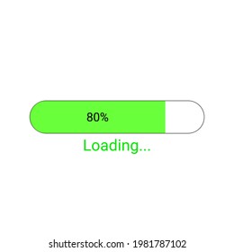 Load progress bar icon 80% isolated on white background