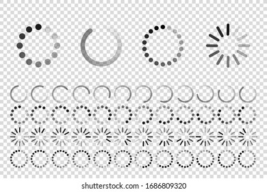 load progress circle bar symbol set vector isolated