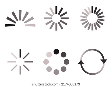 Load round isolated design element icon set. Vector graphic design illustration
