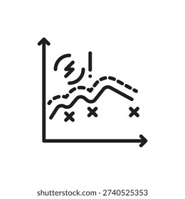 Load shedding graph icon symbolizing power grid stability, represents rolling blackout schedules, peak demand management, electrical utility deficit charts, and industrial energy emergency engineering