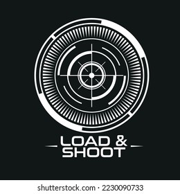 LOAD und SHOT für T-Shirt-Design