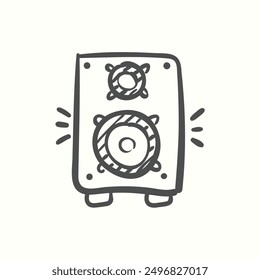 load speaker icon, isolated handdrawn icon theme gadget