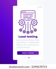 load testing banner design with line icon