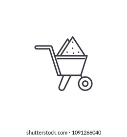 Load trolley linear icon concept. Load trolley line vector sign, symbol, illustration.
