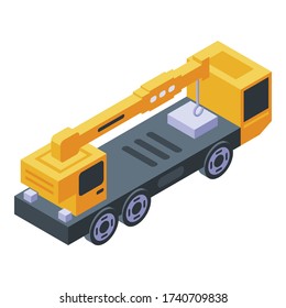 Load truck crane icon. Isometric of load truck crane vector icon for web design isolated on white background