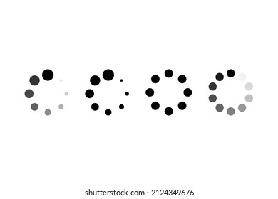 Load vector icon set. Loading icon isolated on white background.  Donload, upload, status icon. Vector icon for web application or UI. 