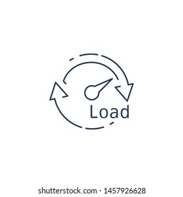 Load. Vector linear icon on white background.